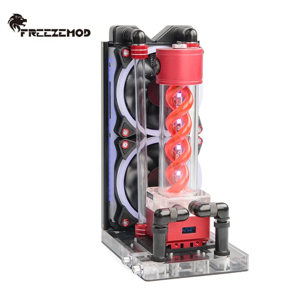 FREEZEMOD-Kit de refrigeración por agua todo en uno para ordenador portátil, Enfriador de líquido de tubo duro con VA, LCD, temperatura, PC, Heasink BJTZ - imagen 3
