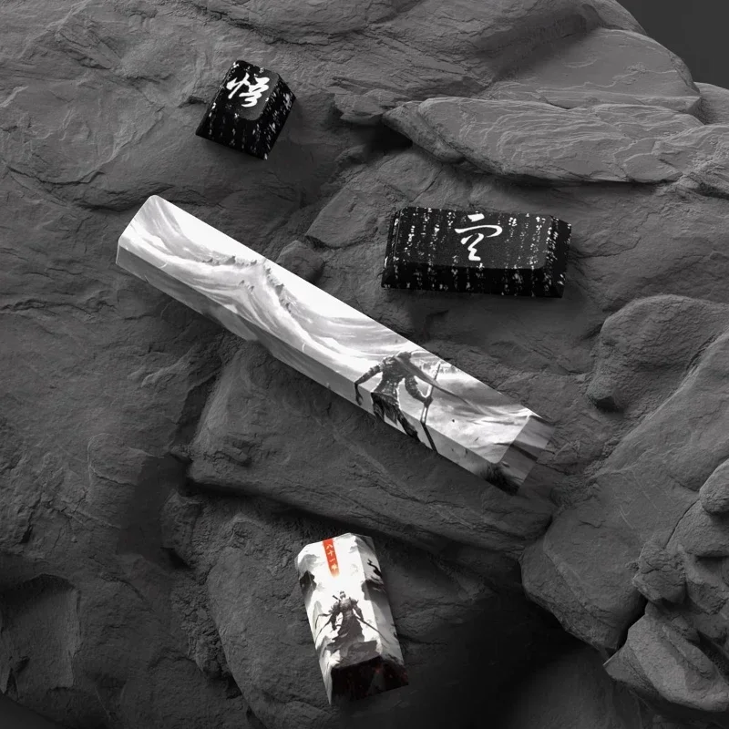 Negro Myth Wukong Anime Keycaps Set personalizado Cherry Profile PBT ESC Point Keycap Space para ATK otros teclados mecánicos inalámbricos - imagen 3