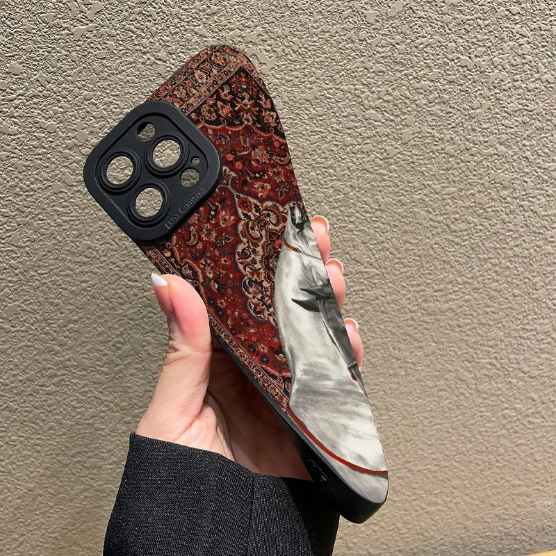 Funda de teléfono de silicona con diseño de caballo blanco y negro Vintage para iPhone 11 12 13 14 15 16 17 Pro Max XS XR X 7 8 Plus 16E Air Cover - imagen 5