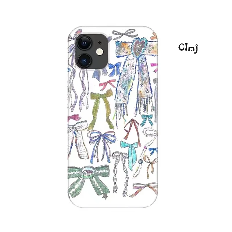 Clmj-funda de teléfono con lazo INS coreano para iPhone 16, 15, 14, 13, 12, 11 Pro Max, XS, XR, XSMax 6, 7, 8 Plus, cubierta dura HD brillante Vintage para PC - imagen 4