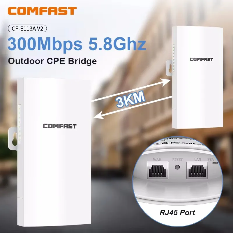 COMFAST 300Mbps 5,8 Ghz puente AP inalámbrico para exteriores 3KM WIFI CPE punto de acceso 11dBi antena WI-FI enrutador de nanostación 2 uds - imagen 2