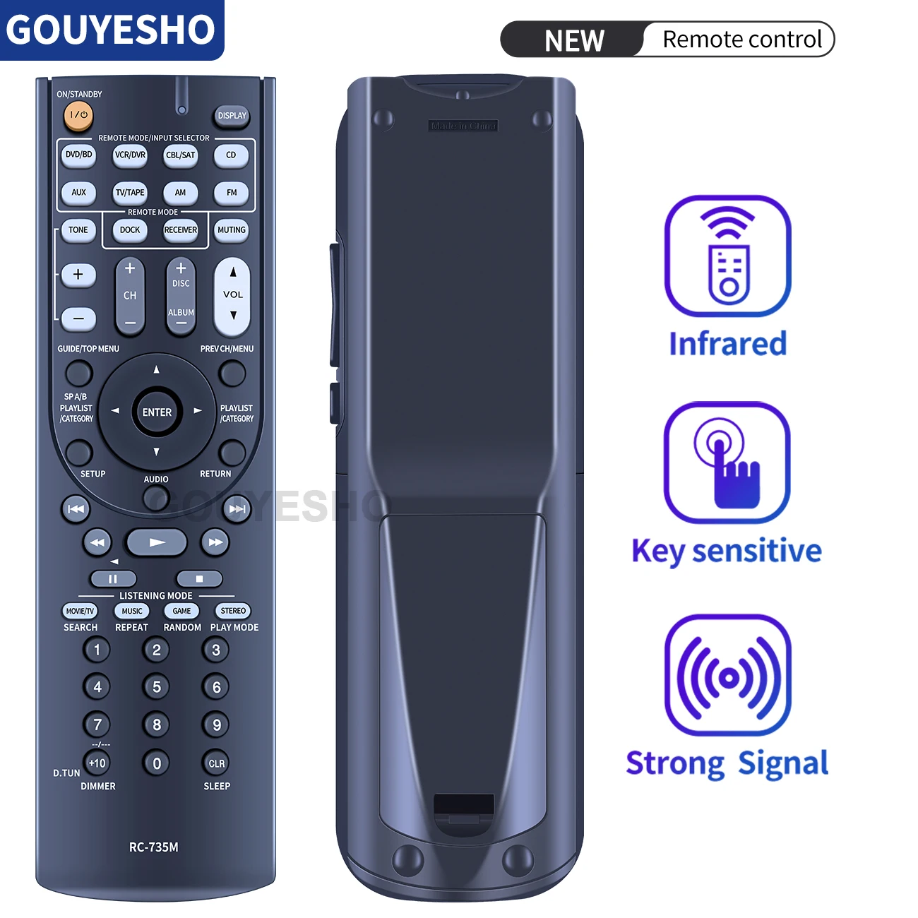 Nuevo Control remoto para Onkyo RC-735M RC-743M TX-NR616 TX-NR626 HT-S5400 HT-S5500 - imagen 3