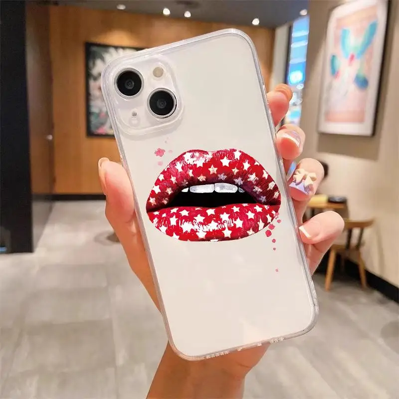 Funda de teléfono con estampado de labios para OPPO Reno 10 11 5G 10 Pro Plus 11F 6 8 Pro 5 6 Lite 7 4G 8T 4 5F 7Z 8Z 5Z 6Z A58 A78 A79 A98 5G - imagen 3
