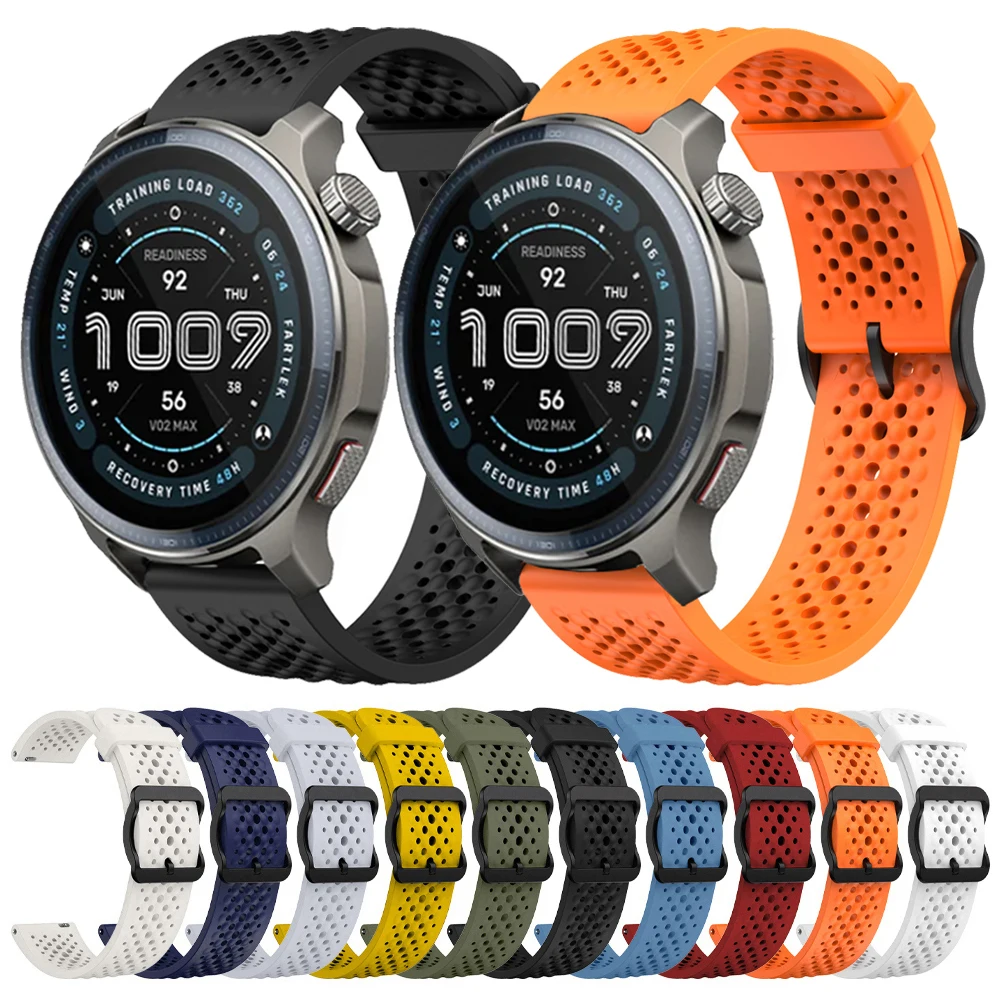 Correa deportiva transpirable de 22mm para reloj inteligente Huami Amazfit BALANCE 2, pulsera de silicona para Amazfit Bip 6/Cheetah Pro