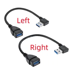 Adaptador USB 3.0 Macho-Hembra Ángulo 90 Extensión