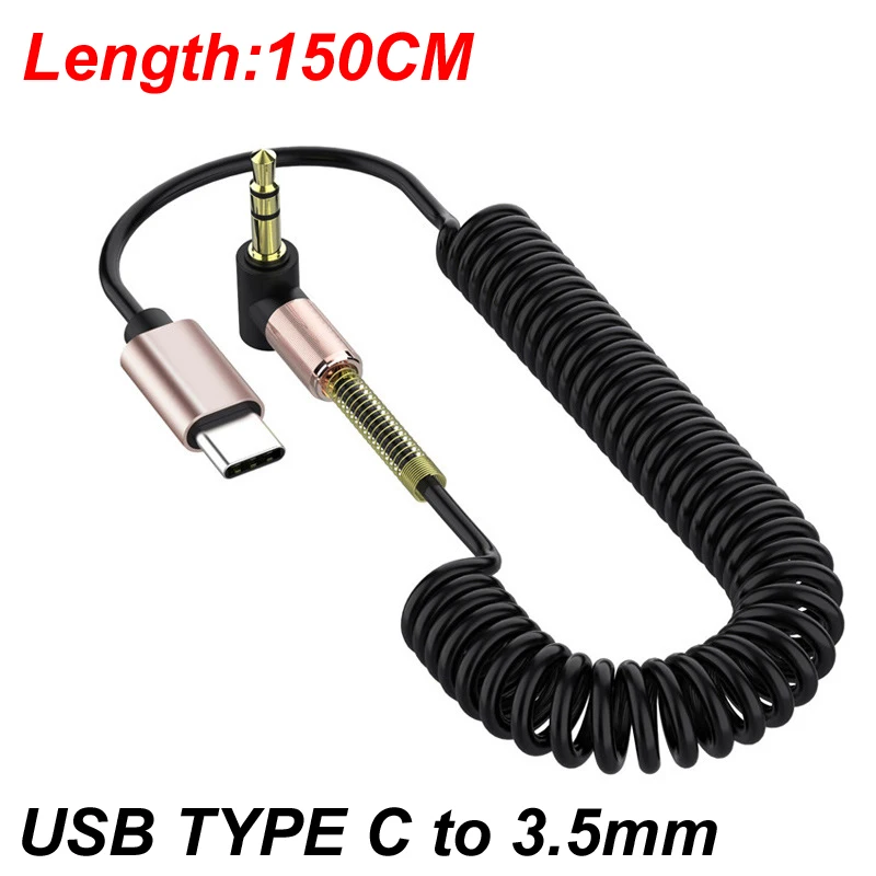 Adaptador de Cable de Audio auxiliar USB tipo C a conector de 3,5mm para auriculares, altavoz, Cable auxiliar para coche, Cable convertidor tipo C de 1,5 M