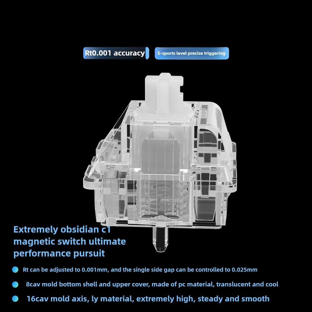 MMD Obsidian C1 interrupteur magnétique prélubé déclencheur rapide échangeable à chaud clé réglable voyage pour clavier mécanique magnétique HIFI - imagen 3