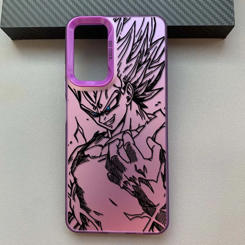 D-Dragon Ball Goku Vegeta Art Cover para Redmi Note 14 13 12 11 10 9 8 Pro Plus funda de teléfono plateada colorida - imagen 5