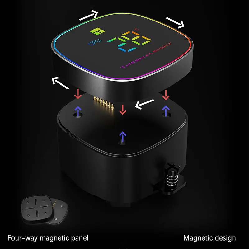 Radiador de agua fría todo en uno Thermalright FROZEN HORIZON DIGITAL ARGB, cabezal frío magnético extraíble, soporte LGA1851/1700/AM5 - imagen 2