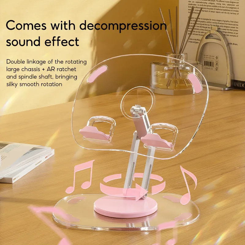 TBTIC-soporte de aleación de aluminio para tableta, accesorio de acrílico transparente, plegable y ajustable, con rotación de 720 °, para IPad - imagen 2