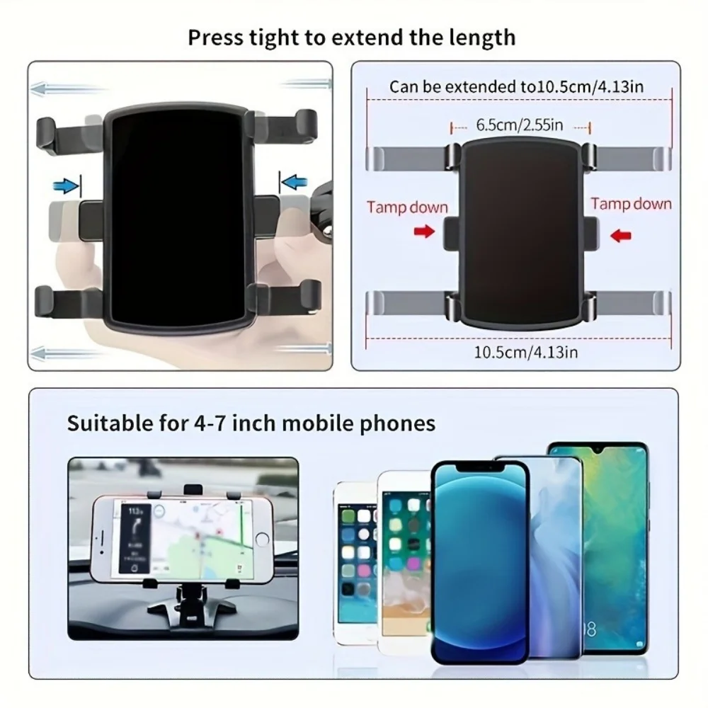 Soporte para teléfono para salpicadero de coche 360 °   Soporte de coche para teléfono inteligente con rotación para iPhone, Samsung, Xiaomi, soporte de navegación GPS portátil Universal - imagen 5