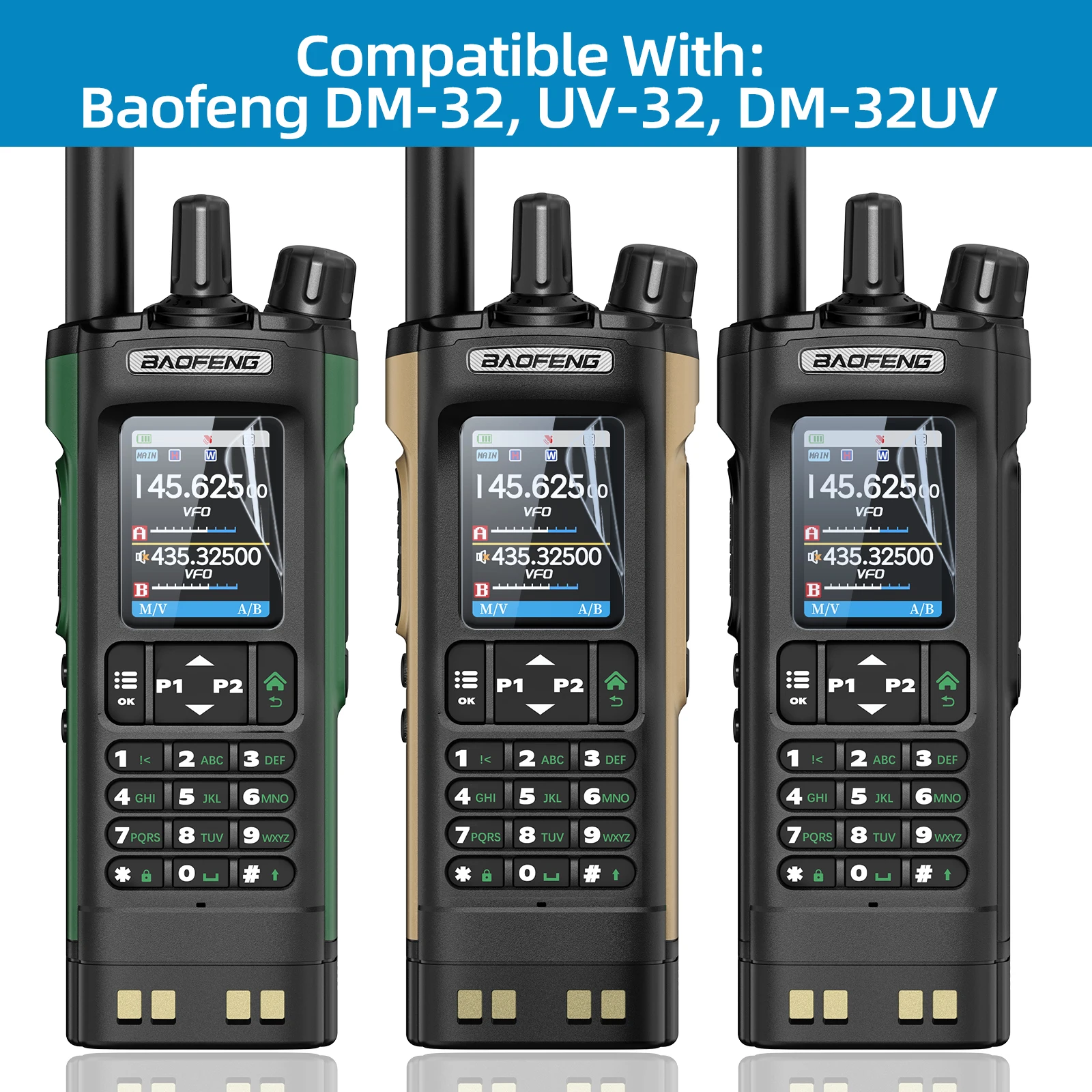 Baofeng UV-32 Walkie Talkie Protector de pantalla a prueba de huellas dactilares reparación automática arañazos especialmente diseñado para Radio UV-32 DM-32 - imagen 3