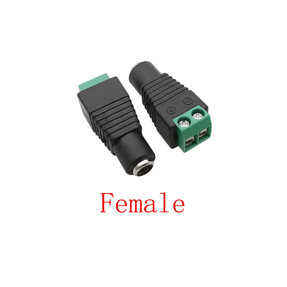 10 Uds DC 12V 5,5x2,1mm/5,5x2,5mm conector macho hembra Terminal de tornillo sin soldadura enchufe de alimentación CC para cámara CCTV con luz LED - imagen 5