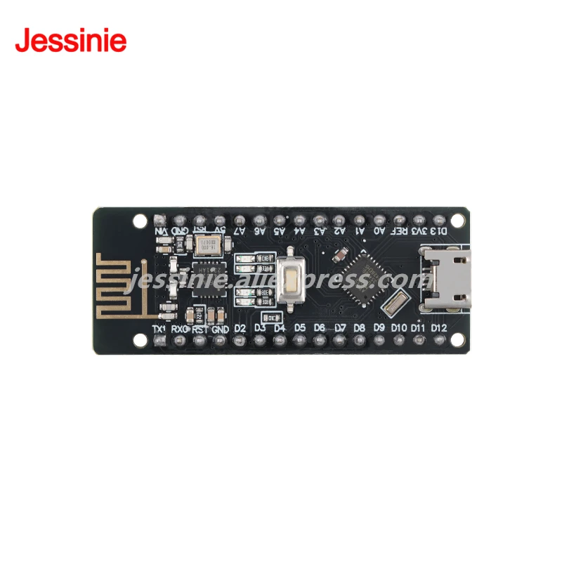 Placa de desarrollo RF-Nano ATMEGA328P Nano 3,0 NRF24L01 inalámbrica 2,4G CH340 módulo de puerto serie Micro tipo C para Arduino 2 uds/1 ud. - imagen 2
