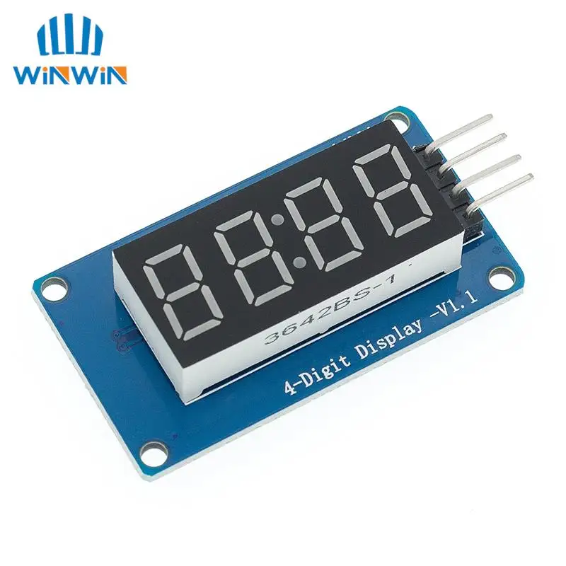 Módulo de pantalla LED Digital TM1637 de 4 Bits para arduino, 7 segmentos, reloj de 0,36 pulgadas, tubo de ánodo rojo, paquete de placa controladora de cuatro series, 1 piezas - imagen 3