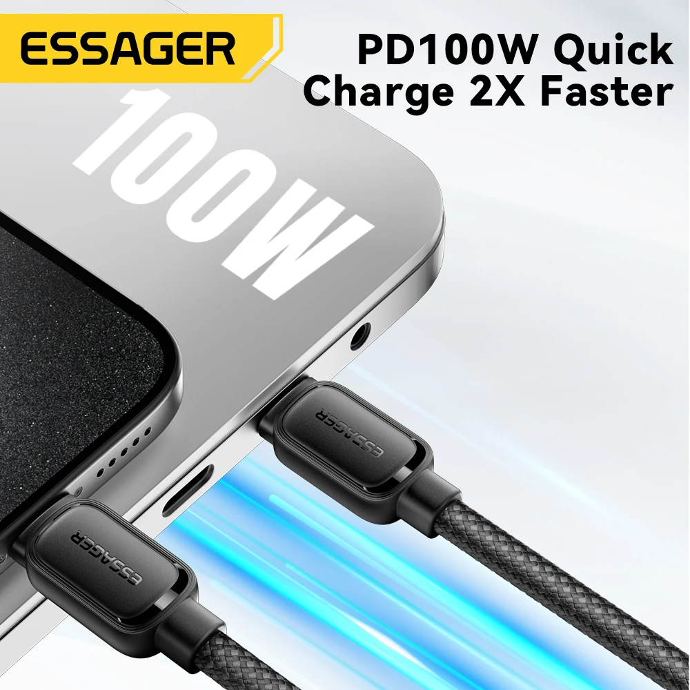 Essager 100W magnético Anti bobinado tipo C Cable PD Cable de carga rápida para iPhone 17 16 15 14 Pro Max iPad Macbook Air Samsung - imagen 5