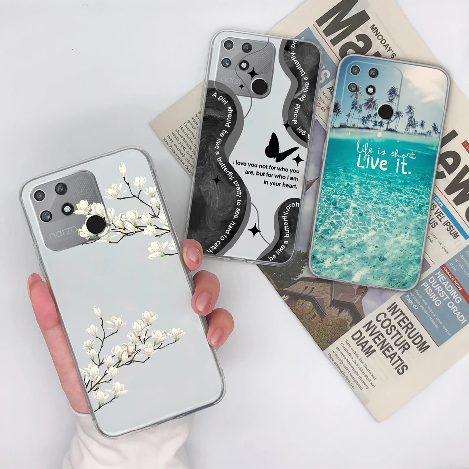 Para Realme Narzo 50A Prime 50i 50 Pro funda de teléfono patrones únicos suave TPU transparente silicona ligera funda protectora trasera - imagen 4