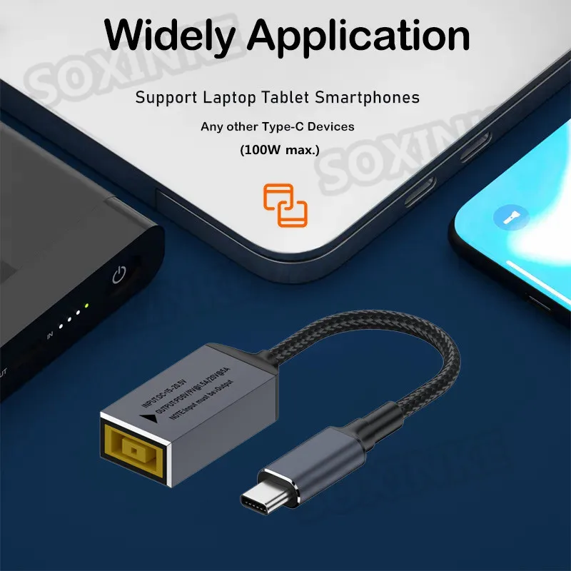 Convertidor de Cable de carga rápida USB tipo C PD de 100W para Dell Hp Asus Lenovo Samsung portátil adaptador de corriente CC a conector USB C PD - imagen 5