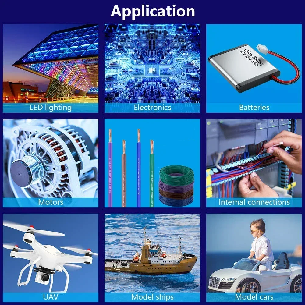 Cable de cobre RV de 300V, Cable Flexible de múltiples hebras de un solo núcleo, Cable eléctrico de PVC para cables de Audio de coche, luces LED para altavoz de Radio - imagen 5