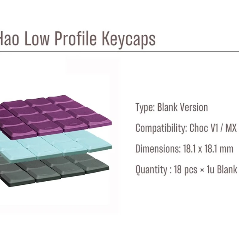 Taihao TH Tultrathin Keycap personalizado 1U Teclado mecánico Low Keycap MX/Choc Axis lindo Simple blanco punto Key Cap para jugadores - imagen 5