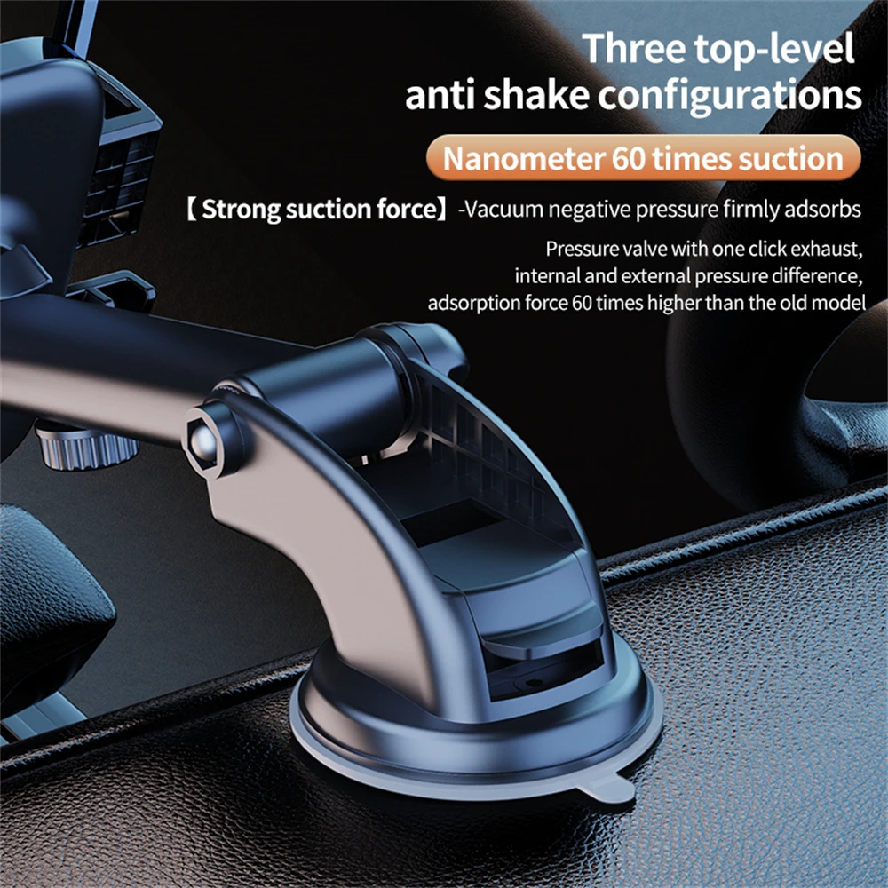 NNBILI-Soporte de ventosa de teléfono para salpicadero de coche, 10 pulgadas de largo, Universal, para parabrisas de aire, 360 grados, giratorio, GPS, antivibración - imagen 3