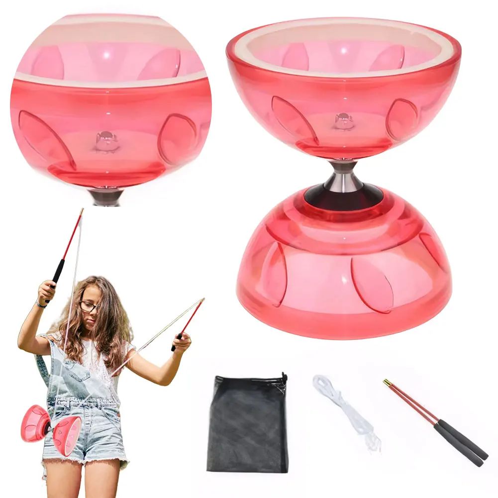 Juego de Diábolo Yoyo chino con 2 palos de Diábolo, cuerda y bolsa de red, Diábolo portátil para malabares, Diábolo para niños, adultos y ancianos - imagen 4