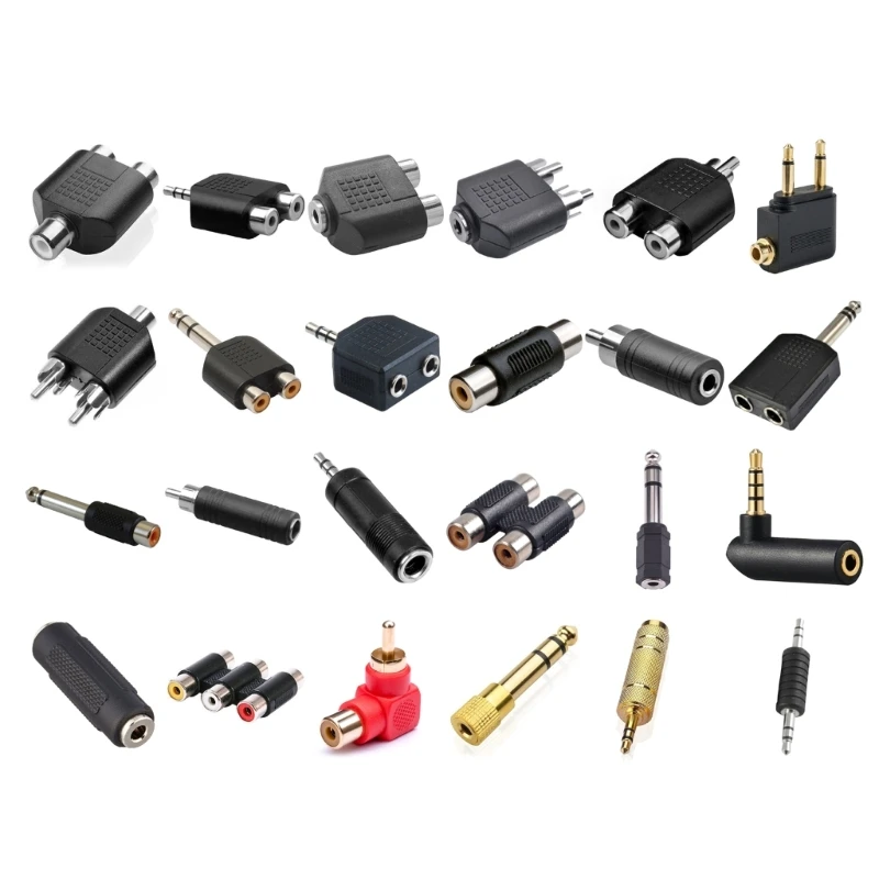 Convertidor de equipo de Audio 1/8 "1/4" 6,35mm 6,5 3,5mm a RCA Audio estéreo/Mono hembra conector macho adaptador de altavoz
