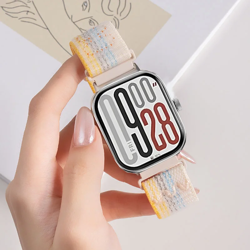 Correa de nailon bordada para Redmi Watch 4 5, pulsera inteligente, Correa para Xiaomi Mi Band 9Pro/Mi Band 8 Pro, Correa deportiva - imagen 2