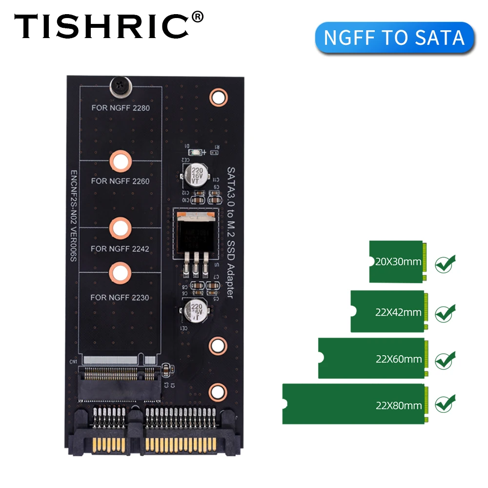 TISHRIC-adaptador M.2 NGFF Msata SSD a SATA 3,0 2,5, convertidor M2 PCI SSD, tarjeta elevadora para PC, portátil, tarjeta adicional de hasta 6GPS - imagen 5