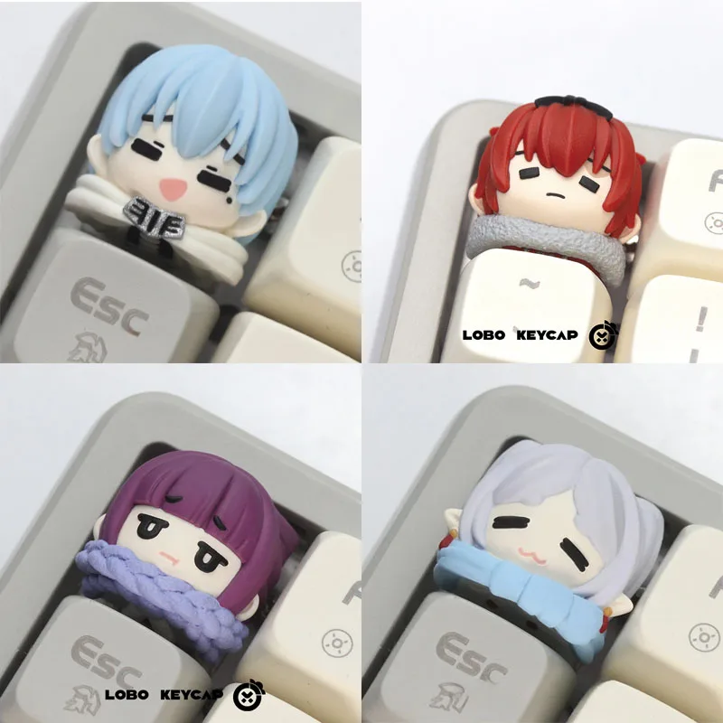 Más allá del final del viaje Anime Keycaps lindo resina artesanal Keycap Frieren Phelan Cherry perfil Keycaps para regalos de teclado mecánico - imagen 2