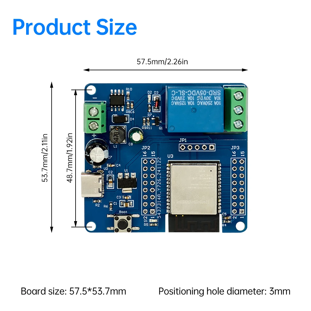 Módulo de relé de 1 canal DC 5-60V ESP32-C6 integrado WIFI Bluetooth módulo de placa de desarrollo tipo C 5V - imagen 5