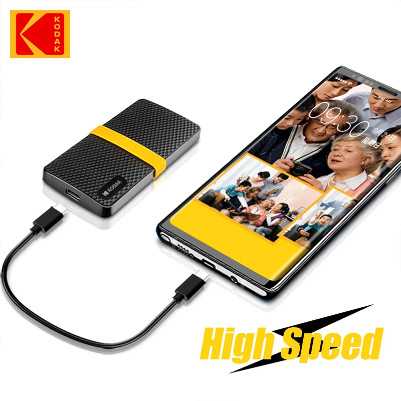 2024 nouveau KODAK X200 disque dur SSD externe HD Externo USB3.1 SSD Portable 256GB 512GB 1TB 2TB pour ordinateurs portables Smartphone PC pour TV - imagen 4