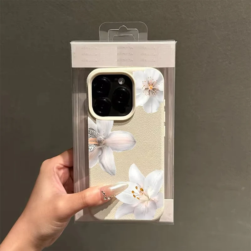 Funda de teléfono con flor de lirio blanco para iPhone 17 Pro Max 16 15 14 13 12 11 17 Air 15Pro 16 Plus X XS XR, funda trasera de TPU suave a prueba de golpes - imagen 3