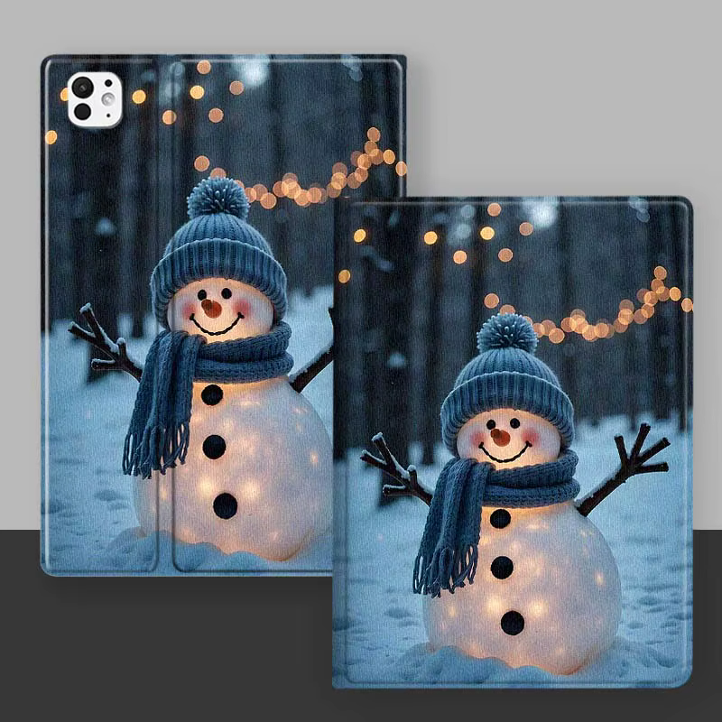Funda de regalo de copo de nieve de muñeco de nieve de invierno para iPad Pro Mini 1 2 3 4 5 6 7 7ta generación 12,9 10,5 13 11 7,9 8,3 M4 pulgadas funda para tableta - imagen 3