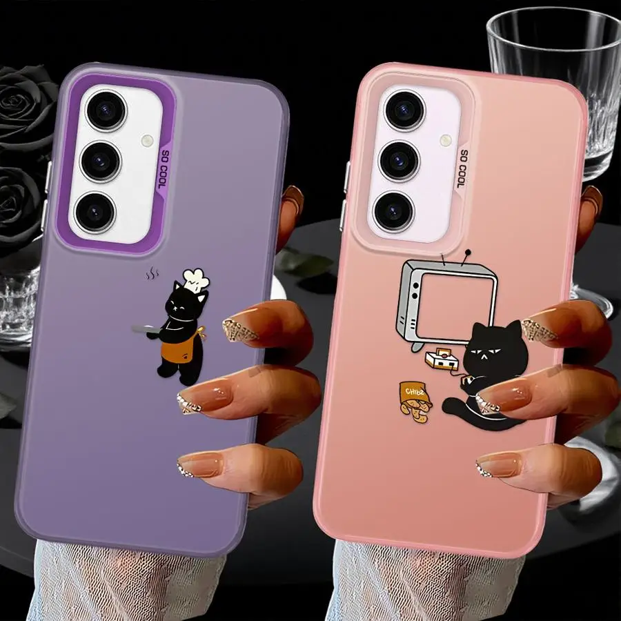 Funda para Xiaomi Poco F3 GT F4 C51 X3 Pro C50 X5 X3 NFC funda trasera de teléfono dibujos animados creativo gato negro