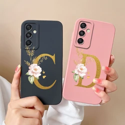 Case For Samsung Galaxy A16 5G Elegant Rose Letter Cover For Samsung A 16 Soft Original Liquid Silicone Lightweight Phone Bumper