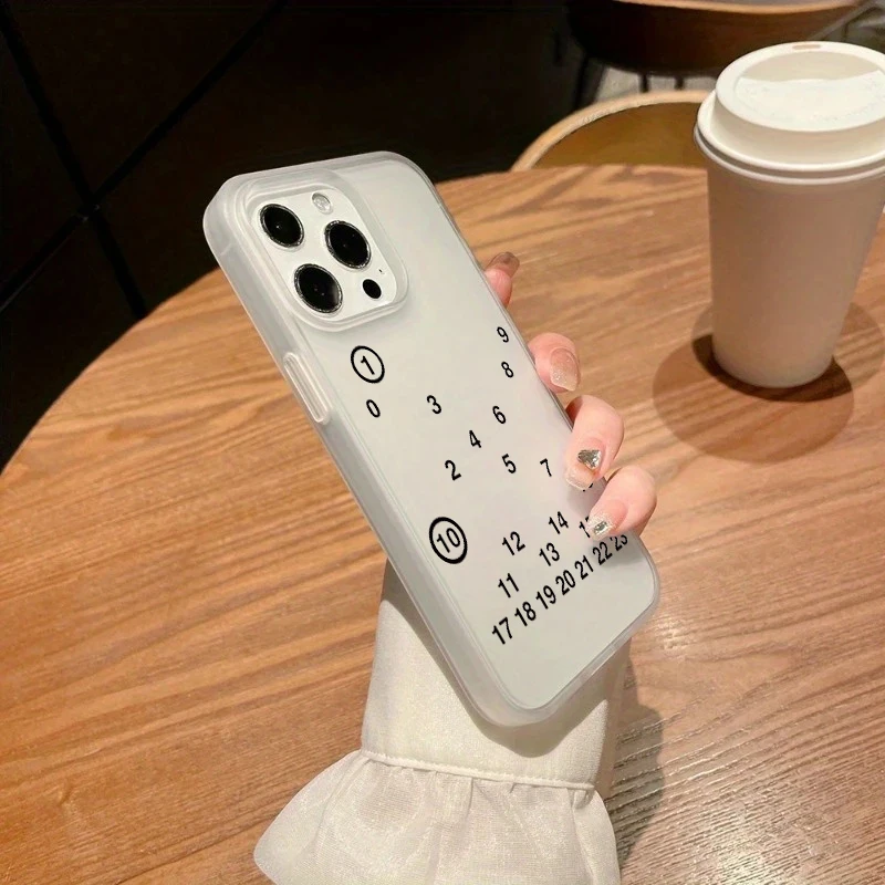 Funda de teléfono translúcida mate con estampado de números para iPhone 17 16 15 14 Pro Max 13 12 11 XS X XR 7 8 Plus 17 Air, funda suave a prueba de golpes - imagen 5