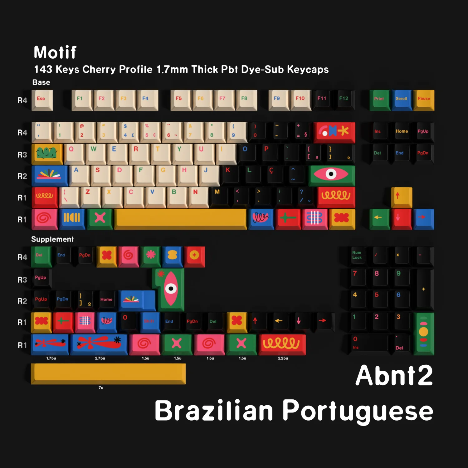 Teclas de teclado 143 teclas Cherry PBT Dye Sub coreano Abnt2 motivo de teclas para teclado mecánico Gaming ISO alemán francés español - imagen 4