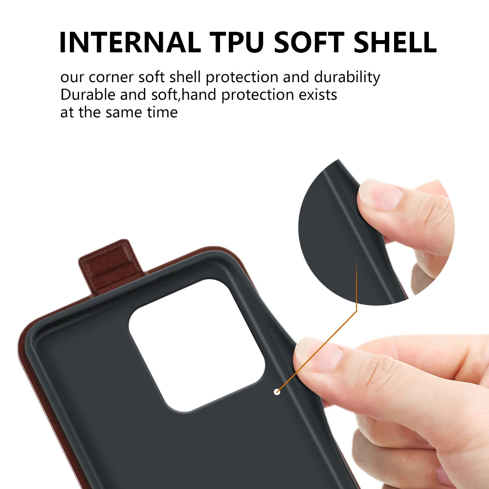 Para Redmi Note 14 4G funda de cuero con tapa de alta calidad funda Vertical para Xiaomi Redmi Note 14 4G con tarjetero - imagen 3