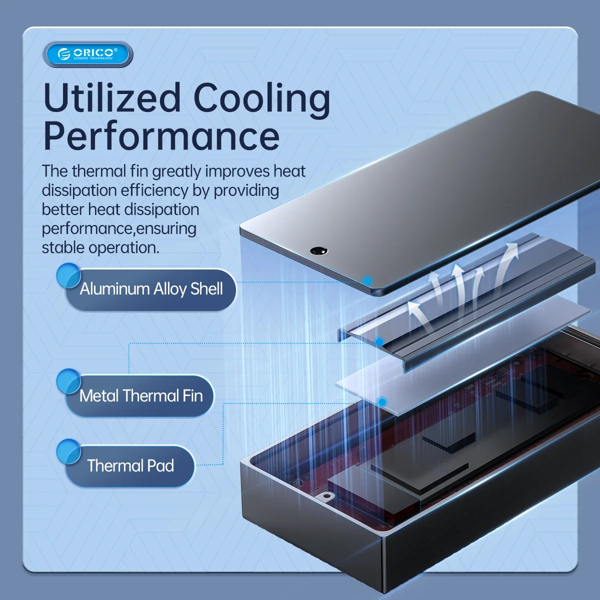 Orico 40Gbps USB4 M.2 NVMe SSD carcasa para Thunderbolt 4/3 M.2 NVME PCIE chaleco de refrigeración incorporado caja de aluminio B + M-Key SSD - imagen 4