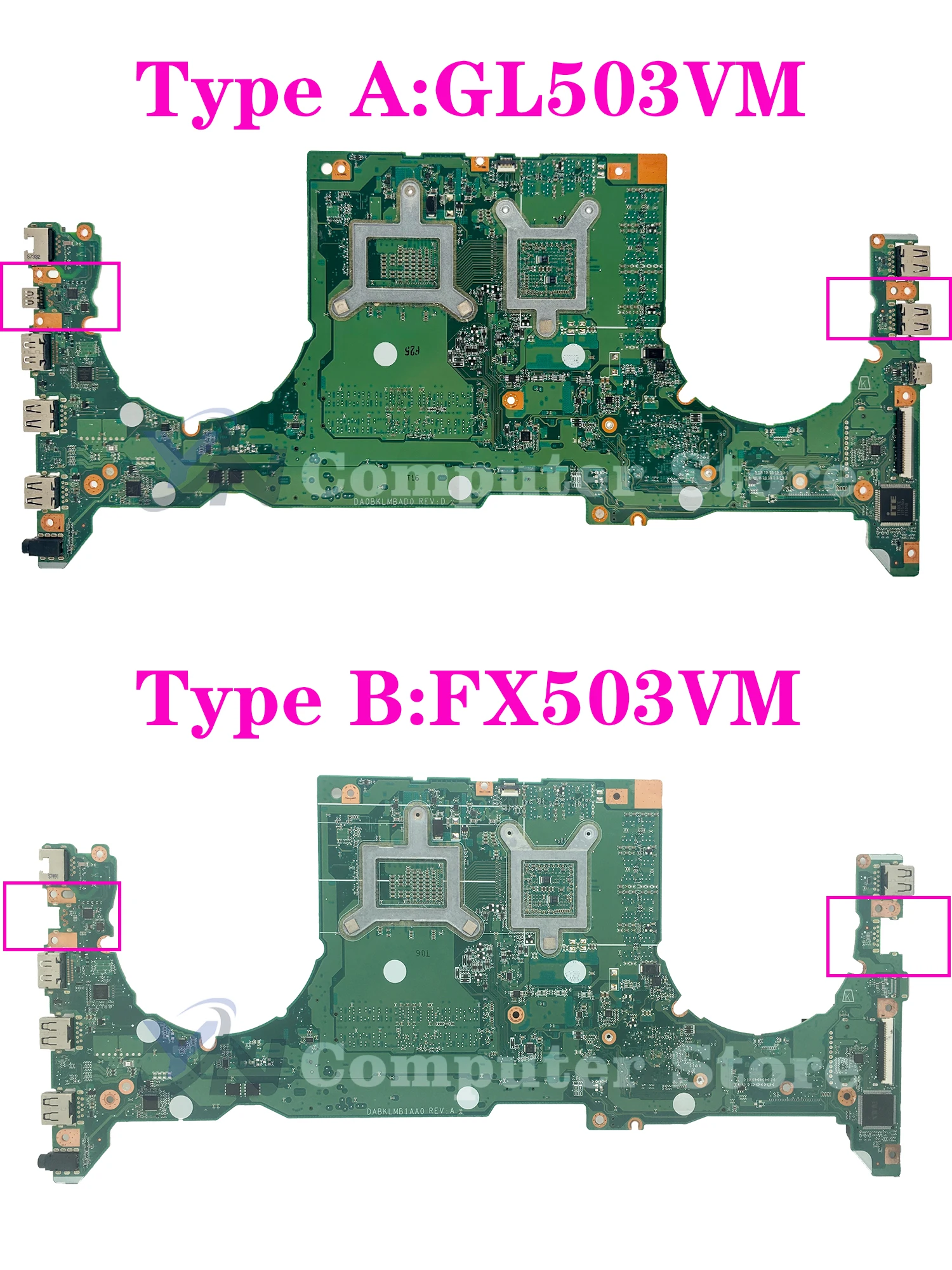 Placa base para ordenador portátil GL503VM para For Asus FX503VM FX63V S5AM DA0BKLMBAD0 DABKLMB1AA0 placa base I5-7300H I7-7700H GTX1060-3G/6G - imagen 3