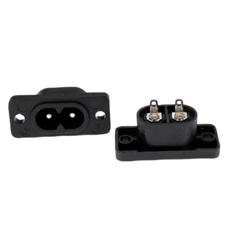 Fengyidz nuevo superventas AC250V 2.5A 5 uds 2Pin IEC 320 C8 enchufe de entrada de montaje de tornillo - imagen 3