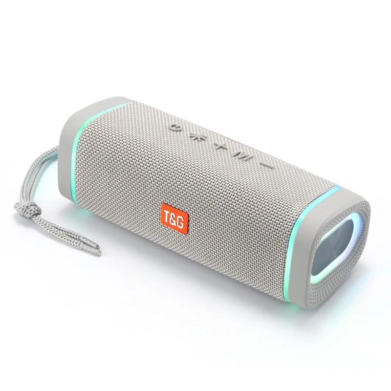 Minialtavoz de tela impermeable para exteriores, altavoz inalámbrico con Bluetooth, resistente al agua, con luz Led, a la moda, TG-375, novedad de 2023 - imagen 2