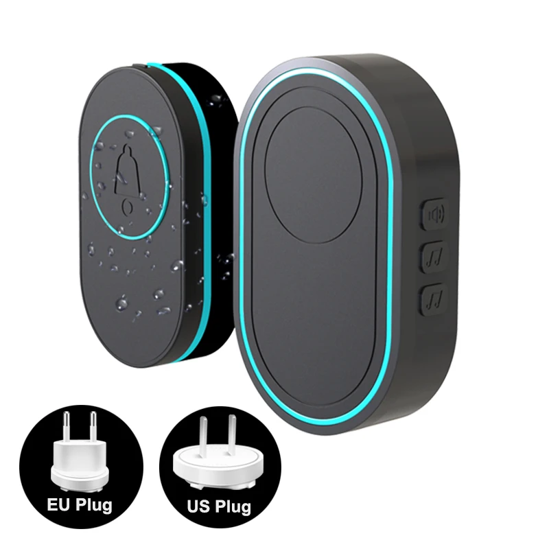Timbre inalámbrico EARYKONG, timbre de puerta inteligente de bienvenida para el hogar, resistente al agua, larga distancia inalámbrica, 39 tonos de llamada, soporte de botón luminoso - imagen 3