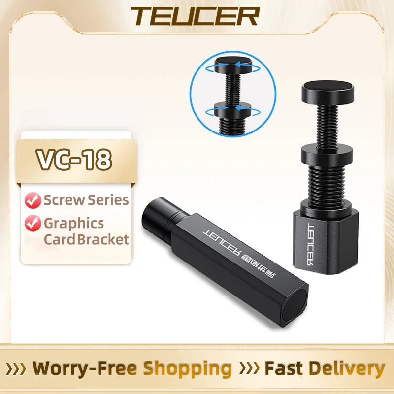 Soporte para tarjeta gráfica TEUCER VC-18 GPU, tornillo giratorio telescópico ajustable, soporte para tarjeta de vídeo, accesorio para funda de PC de escritorio
