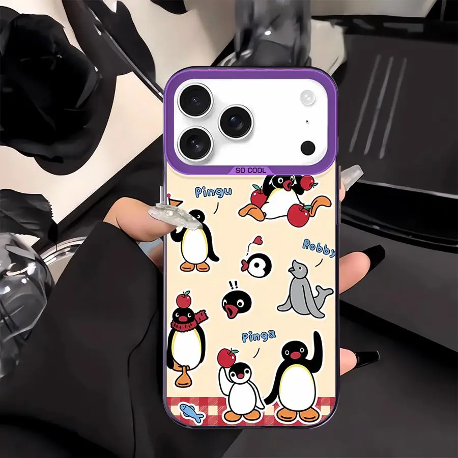 Hot Ins Cute Cartoon P-ingu funda trasera para teléfono para iPhone 12 14 16e 15 Plus 11 17Air XS XR 13 16 17 Pro Max - imagen 2