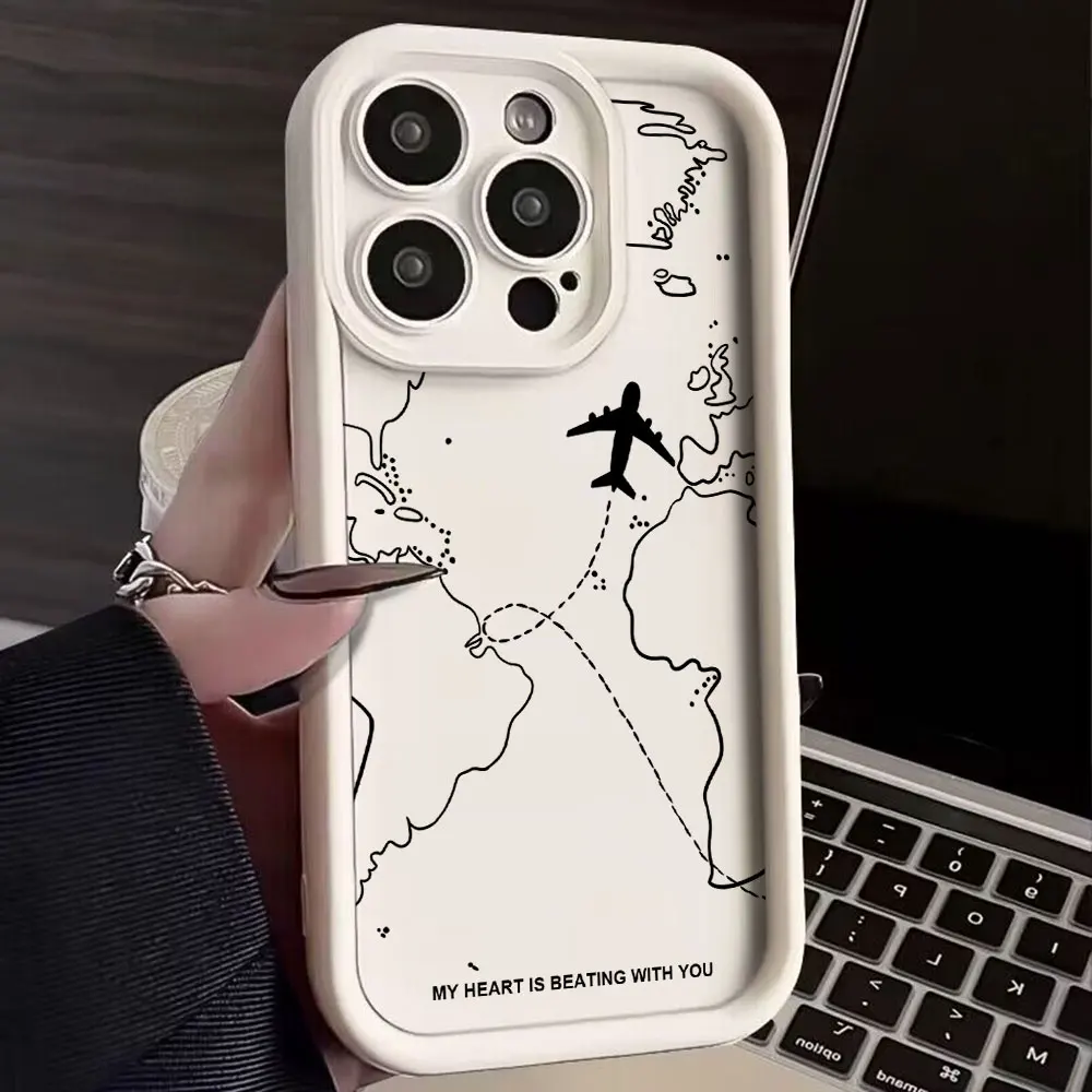 Funda de teléfono de viaje nspired Airplane Route para OPPO, A3, A3X, A5, A7, A16, A17, A38, A53, A54, A55, A58, A72, A74, A76, A78, A94 PRO, 4G, 5G - imagen 4
