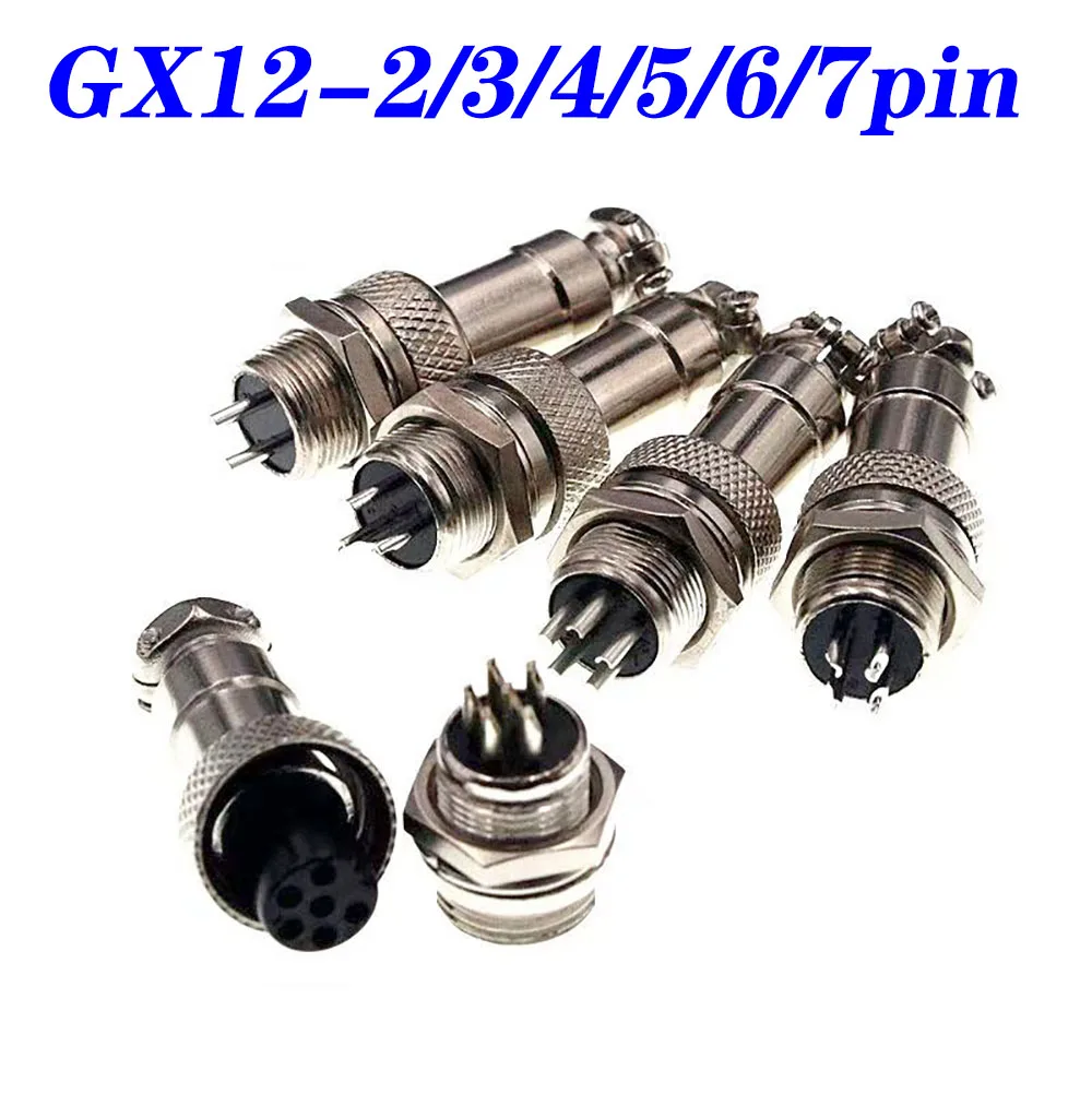 20Set GX12 - 2/3/4/5/6/7Pin macho hembra Cable Circular enchufe de aviación conector de Panel Dropshipping - imagen 3