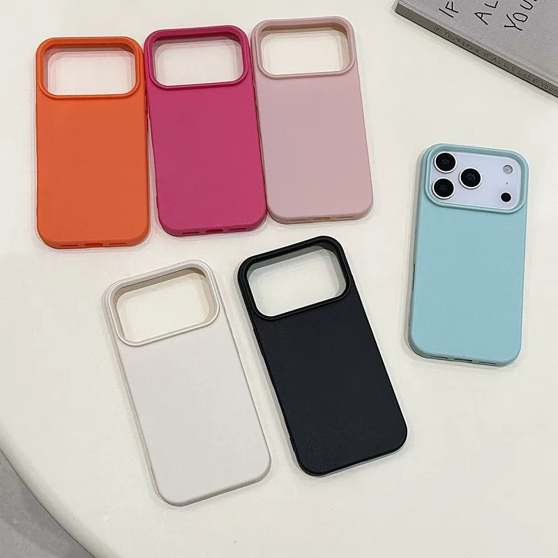Funda de teléfono con estampado de Litchi de Color caramelo, sensación de alta moda, para iPhone 17 Pro Max 17Pro, funda a prueba de golpes para iPhone Air Fundas - imagen 2