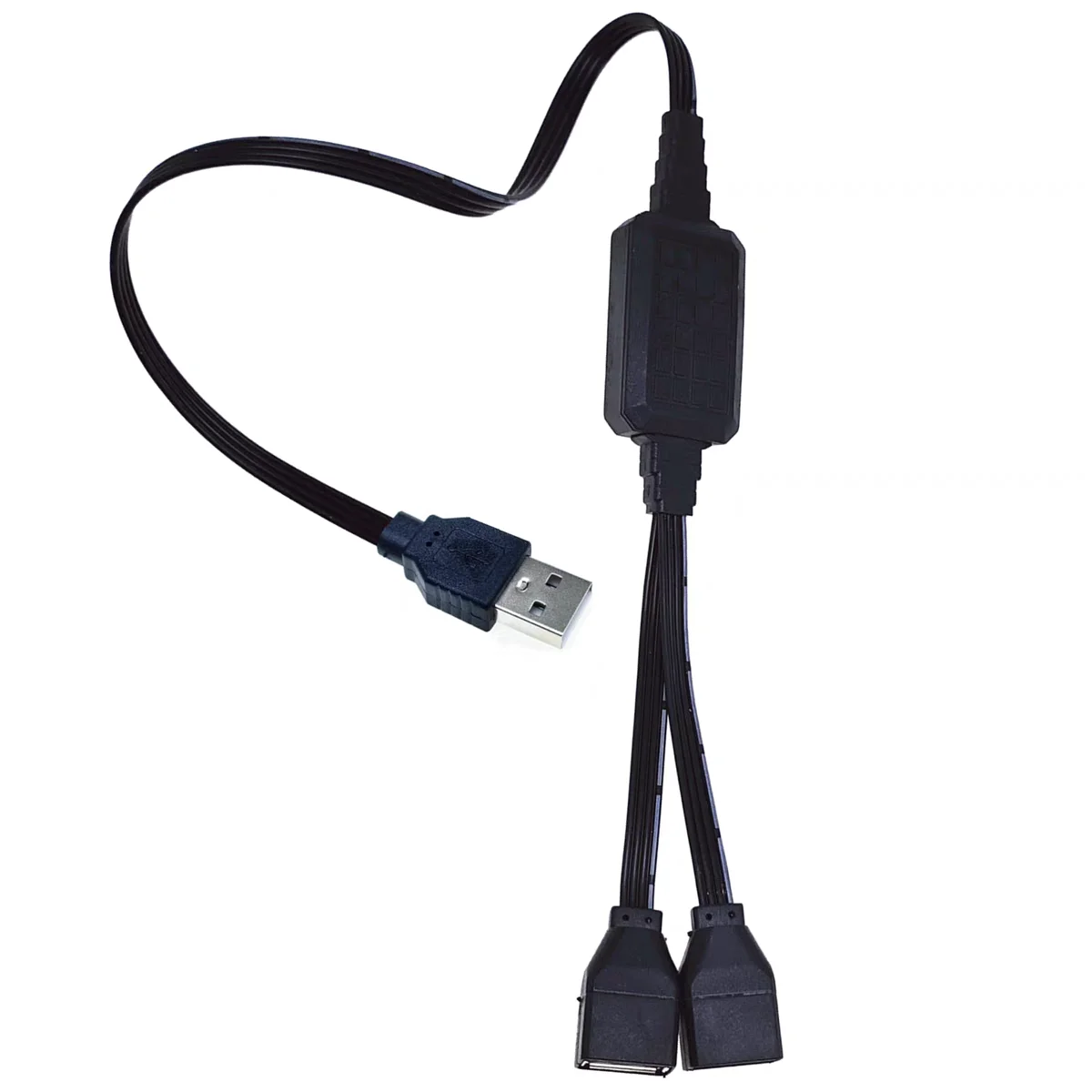 Datos duales USB 2.0 a 1 enchufe y 2 enchufes, alimentación y distribuidor, cable de carga USB, cable de extensión
